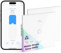 meross Matte Roller Shutter Switch Smart 80 x 80 mm, WLAN Roller Shutter Switch with Timer for Roller Shutters, Blinds, Awnings, Compatible with Alexa, Apple HomeKit and Google Home, 2 Pieces by meross