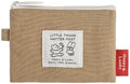 Monolike Happy and Lucky Card Case, Beige - Small Nylon Pouch, Portable Keychain Coin Purse, Waterproof Card Sleeve, Compact Daily Organizer Case by Onlythingsilike