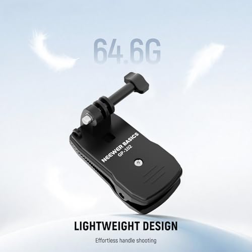 NEEWER Basics Backpack Strap Clip Clamp Mount Holder, Three Prong Adapter Compatible with GoPro Hero Insta360 DJI AKASO Action Camera Accessories for POV Video Recording, GP-102 - Image 4