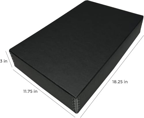 Lineco Drop Front Archival Storage Box, 11.75x18.25x3 in, Black, 2 Pack - Image 2