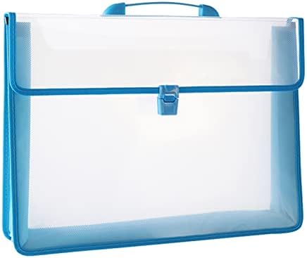 12x16.5 Art Portfolio Case A3 PP Plastic Transparent Blue Pack of 1 by Acocony