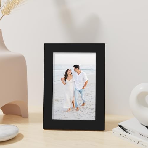 Vittanly 4x6 Picture Frame Made of Solid Wood for Wall or Tabletop, Black - Image 4