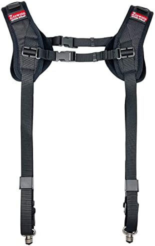 ztowoto Camera Shoulder Double Strap Harness Quick Release Adjustable Dual Camera Tether Strap with Safety Tether and Lens Cleaning Cloth for DSLR SLR Camera by ztowoto