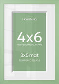 Homeforia 4x6 Green Picture Frame, High-End Metal, 3x5 Mat, Glass by Homeforia