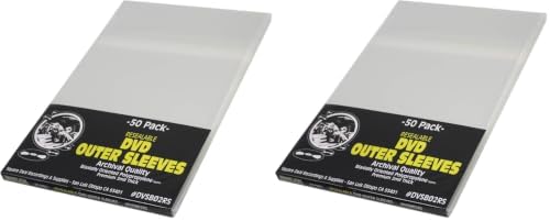 (50) DVD Outer Sleeves - Super Polyclear Resealable - Fits Standard 14mm-15mm DVD Cases - DVSB02RS (Pack of 2) by SquareDealRecordingsSupplies