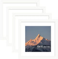 10x10 Picture Frame Set of 4 with Real Glass, Wall & Tabletop Display by SZYUU