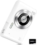 Digital Camera, Camera for Kids, UHD 4K 48MP Point and Shoot Digital Cameras with 64GB SD Card and 16X Digital Zoom Anti Shake, Compact Portable Small Gift for Boys Girls Students,White by Unknown