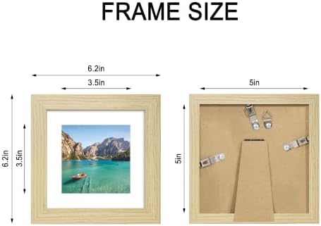 5x5 Picture Frame Set of 4 with Real Glass, Wall & Tabletop Display - Image 4