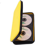 72 Capacity Heavy Duty Wallet, DVD Case Holder for Car, Hard Shell Sturdy,CD disc Binder, Booklet, Protective Blu-ray Wallet (72 Capacity,Yellow) by XiongYe