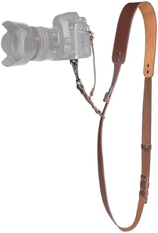 Padwa Lifestyle Dark Brown Single Camera Harness Strap for One Camera - Professional Single Full Grain Leather Cowhide Camera Harness,Quick Release Gear DSLR Camera Straps for Photographers by PadwaLifestyleCameraStrap
