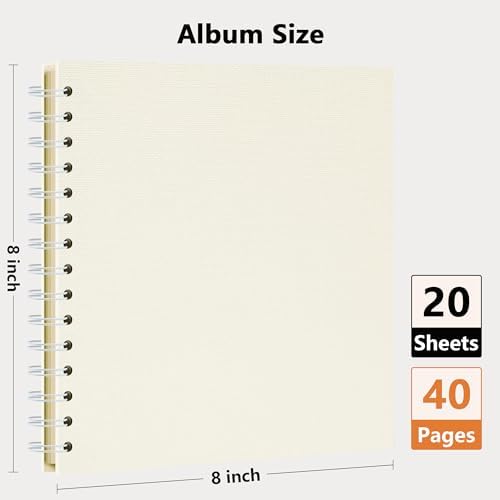 Vienrose Scrapbook Album,40 Pages,8x8 Inch,Sophora Beige - Image 2