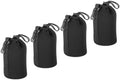 PATIKIL 4 Pcs 3.7" ID x 7.1" H Neoprene Lens Pouch Bag for DSLR Camera Lens, Black by PATIKIL