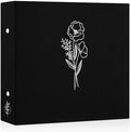 Lanpn 10x10 inch Scrapbook Photo Album, Linen Cover Archival Acid Free Top Load 3 Ring Folder Binder Photo Book 10 x 10 with 30 Plastic Sleeves 60 Pages (Black) by Lanpn