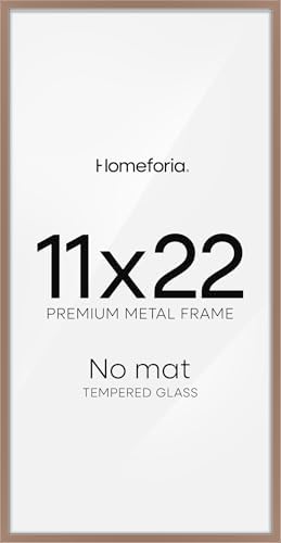 Homeforia 11x22 Mocha Newspaper Picture Frame, High-End Metal, Glass by Homeforia
