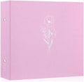 Lanpn 12x12 inch Scrapbook Photo Album, Linen Cover Archival Acid Free Top Load 3 Ring Binder Folder Photo Book 12 x 12 with 30 Plastic Sleeves 60 Pages (Pink) by Lanpn