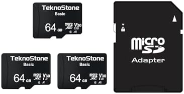 64GB Basic MicroSDXC TF Memory Card with Adapter 3 Packs by Teknostone