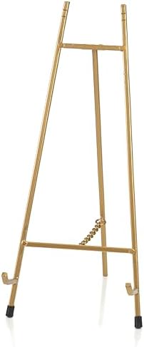 Red Co. 15” Tall Modern Metal Tripod Plate Stand and Art Holder Easel, Gold - Image 6