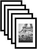 Americanflat 8x12 Picture Frame 5-Pack - Matted to 6x8 - Black by Americanflat