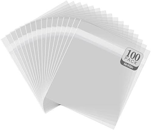 Golden State Art 6x6 Inch Crystal Sealed Clear Plastic Sleeves,100 Pack by GoldenStateArt