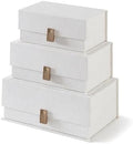 Soul & Lane - Decorative Photo Storage Boxes with Lids, Set of 3, Ivory by SoulLane