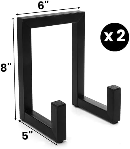 2 Pack Large Plate Stands, 8" Tall Picture Stands for Display, Industrial-Style Metal Wall Mount Photo Frame Holders, Heavy Duty Black Tabletop Easels for Pictures, Books, Platters, Artworks - Image 2