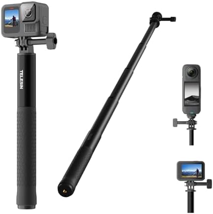 TELESIN 47" Extension Selfie Stick for Insta360 DJI GoPro by telesin