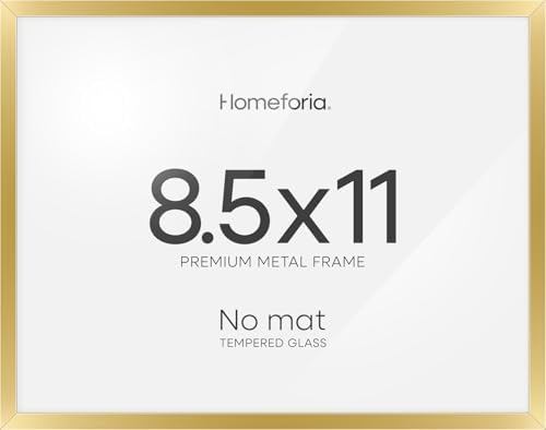Homeforia 8.5x11 Gold Diploma Frame, High-End Metal, Glass by Homeforia