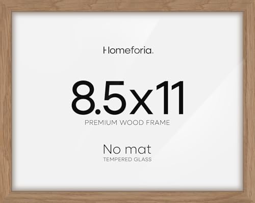Homeforia 8.5x11 Natural Oak Diploma Frame, High-End Wood, Glass by Homeforia