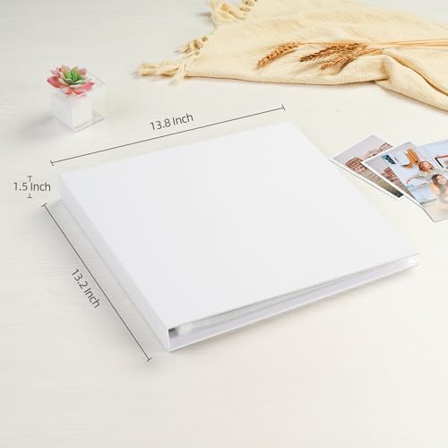 Mublalbum 12x12 Inch 3 Ring DIY Scrapbook Photo Album 80 Pages,White - Image 2