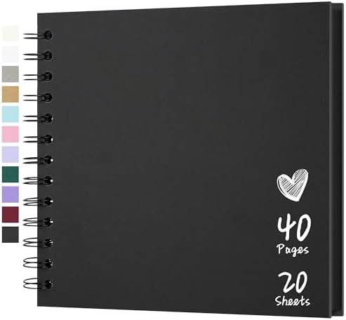 Scrapbook Photo Album 7"x7" 20 Sheets 40 Pages Hardcover Kraft Paper Khaki by Hiwhy