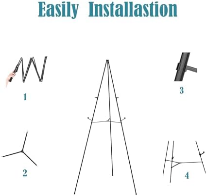 JIUYE 63" Instant Easels Stand for Wedding Sign & Posters,Adjustable Metal Easels for Display Painting Canvas,Folding Tripod with Portable Bag by JoyYeux,Black 3Pack - Image 5
