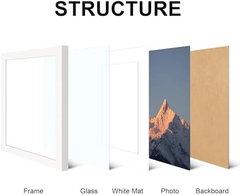 8x10 Picture Frame Set of 4 with Real Glass, Wall & Tabletop Display - Image 3