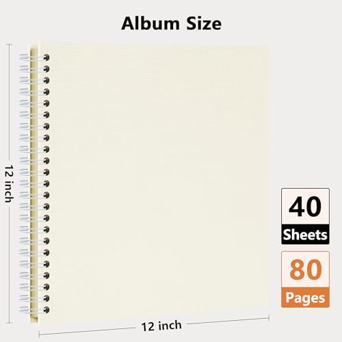 Vienrose Scrapbook Album,80 Pages,12x12 Inch,Sophora Beige - Image 6