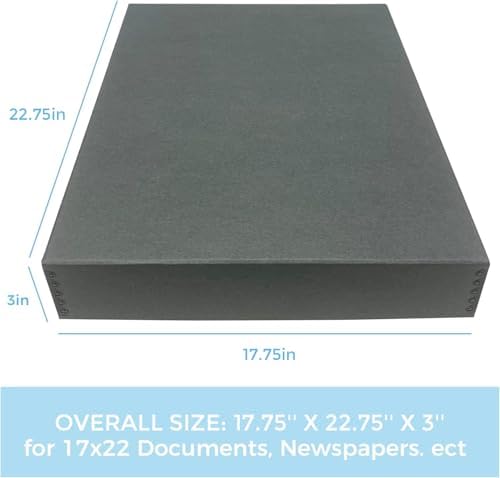 Lineco Museum Archival Storage Box, Drop Front, 17.75x22.75x3 in, Gray - Image 2