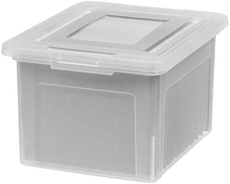 IRIS USA 35 Qt. Letter/Legal File Box with Latching Lid, Clear by IRISUSA