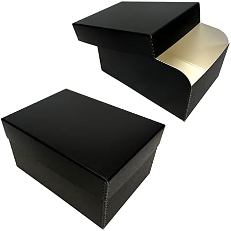 Lineco 4x6 Photo Storage Box, with 12 Envelope, 5.5x7.5x11, Black, 2 Pack by Lineco