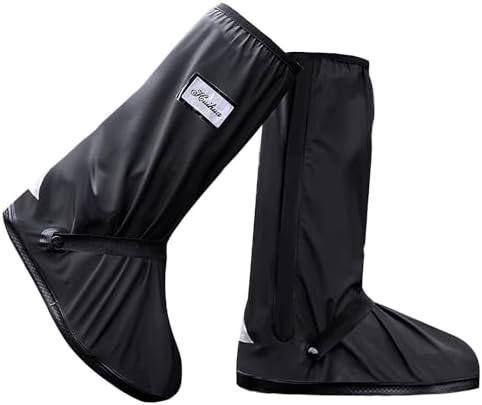 USHTH Black Waterproof Rain Boot Shoe Cover with Reflector (1 Pair) by LOSHTH