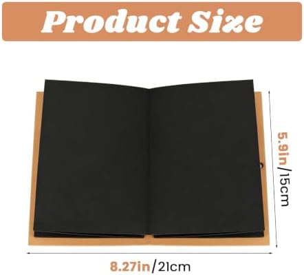 6x8.3 Inch Accordion Scrapbook Album, Stretchable Blank Scrapbook with DIY Accessories Kit, Handmade Foldable Scrapbook for Anniversary and Birthday Party, Black - Image 2
