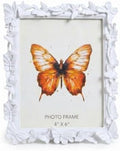 White 4x6 Vintage Picture Frames Golden Butterfly Elegant Retro European Design, Antique Photo Frame for Wall Hanging and Tabletop Display, Retro Design Home Decor by Yanoayimo