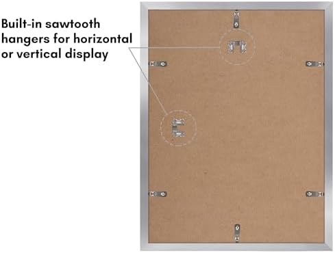 Americanflat 12x16 Picture Frame 5-Pack - Matted to 8.5x11 - Silver - Image 6