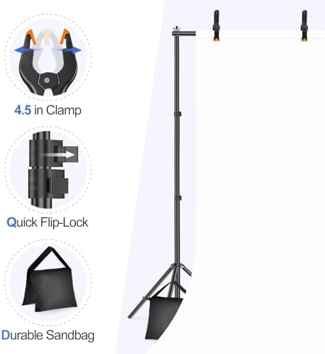 EMART Backdrop Stand 10x7FT Adjustable Back Drop Stand for Party Photoshoot - Image 5