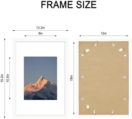 12x18 Wood Picture Frame Set of 4, Wall Mount for Home Decor, White - Image 4