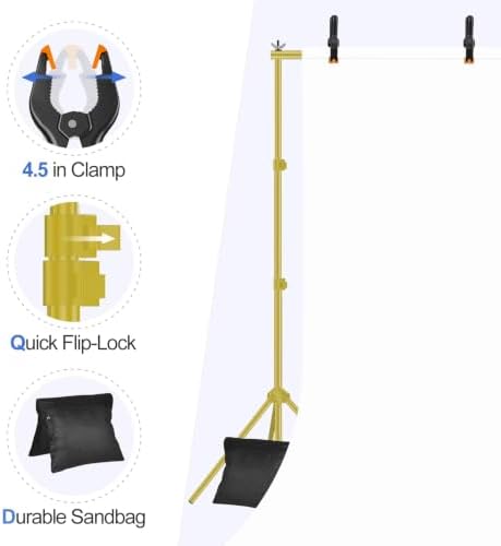 EMART Backdrop Stand 10x7FT Adjustable Back Drop Stand for Party -Gold - Image 4