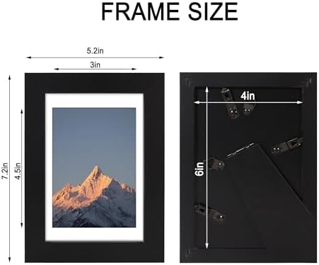 4x6 Picture Frame Set of 4 with Real Glass, Wall & Tabletop Display - Image 7