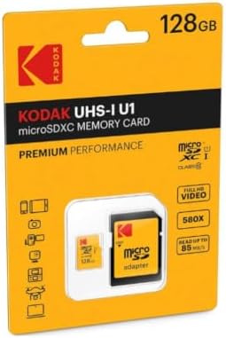 Kodak 128GB Class 10 UHS-I U1 MicroSDXC Card with Adapter 10x Write Speed by Unknown