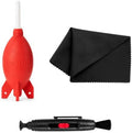 Giottos AA1903 Rocket Air Blaster Large-Red+VCC113 Micro-Fiber Cloth+Cleaning Lens Pen by Giottos
