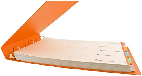 11x17 Landscape Binder - Durable Poly 3-Ring Document Organizer with 1.5 Inch Reinforced Angle D-Ring. Orange Portfolio Art Binder for Tabloid, Ledger Artwork Storage, Spreadsheets, Blueprints - Image 2