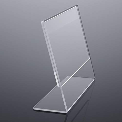 NIUBEE Acrylic Sign Holder 8.5 x 11 Horizontal L-Shape Flyer Stand 6 Pack - Image 4