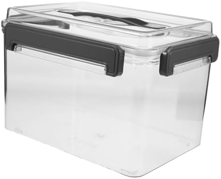 Camera Lens Storage Organizer Case with Acrylic Material, Rapid Pull-open Design, Lid and Handle, Sturdy Plastic Camera Equipment Storage Box for Outdoor Use, 10.24x7.48x6.89 Inch by JOINPAYA