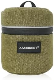 Camera Lens Case Lens Bag Compatible (3.15" x 3.15"(Canvas, Green)) by XAMOREST